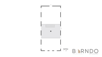 This image shows the second floor of a barndominium plan.