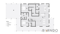This image shows the first floor of a barndominium plan.