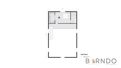 This image shows the second floor of a barndominium plan.
