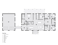 This image shows the first floor of a barndominium plan.