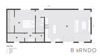 This image shows the first floor of a barndominium plan.