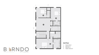 This image shows the second floor of a barndominium plan.