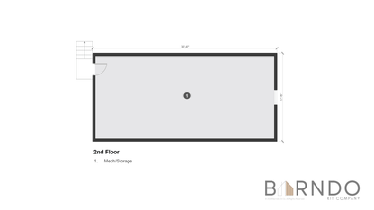 This image shows the second floor of a barndominium plan.